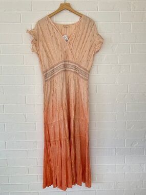 Sweet Magnolia Ombre Ombre Maxi Dress Orange Size Large
